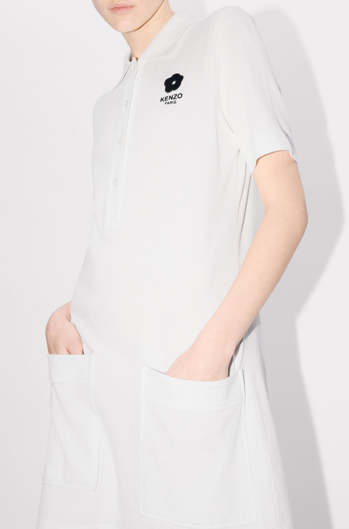 Mini robe polo brodée Boke Flower 2.0 - White