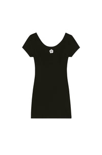 Mini robe dos nu brodée Boke Flower 2.0 - Black