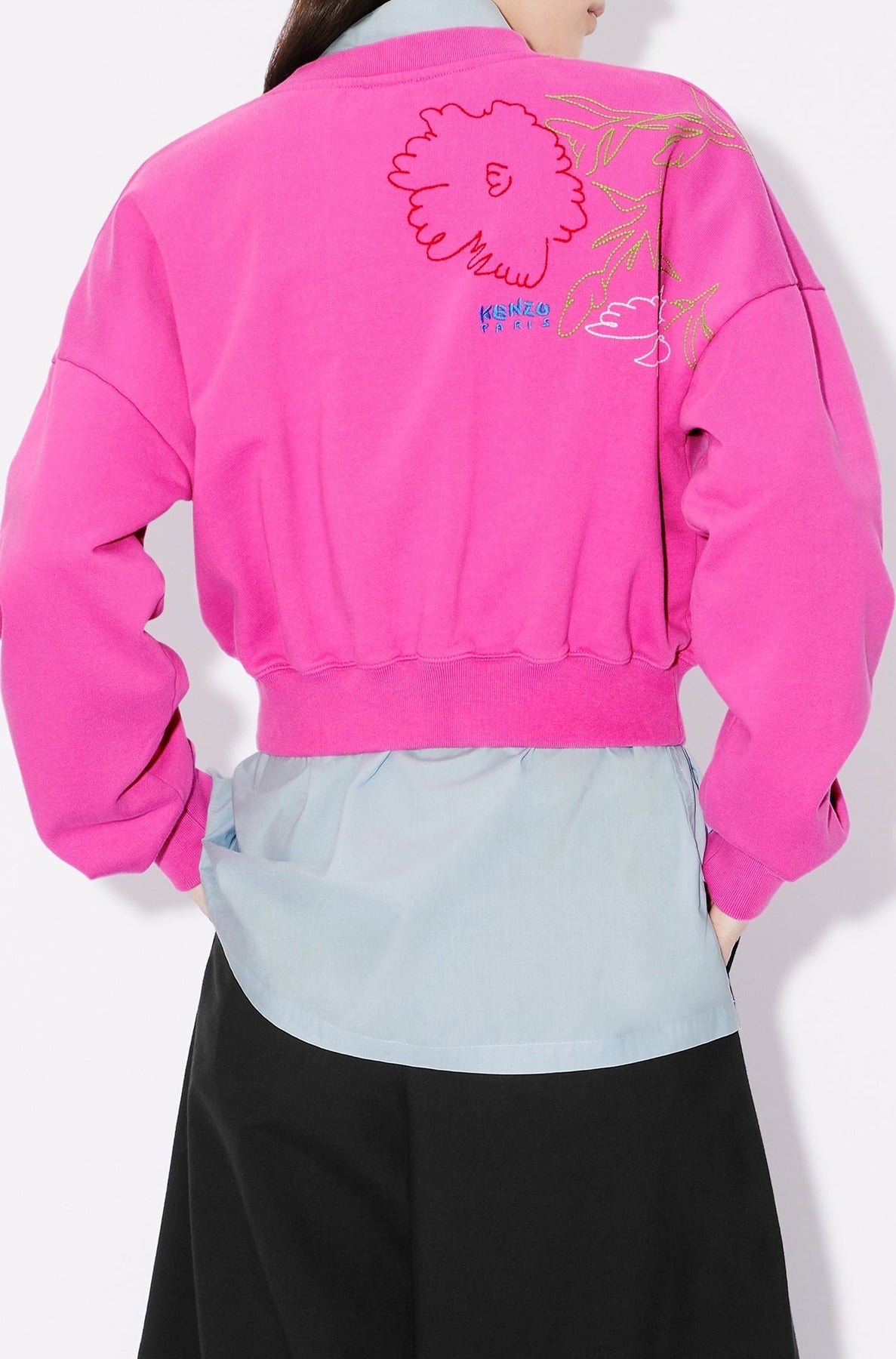 Drawn Flowers Cropped Sweat
