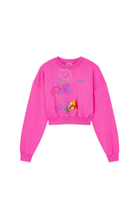 Drawn Flowers Cropped Sweat