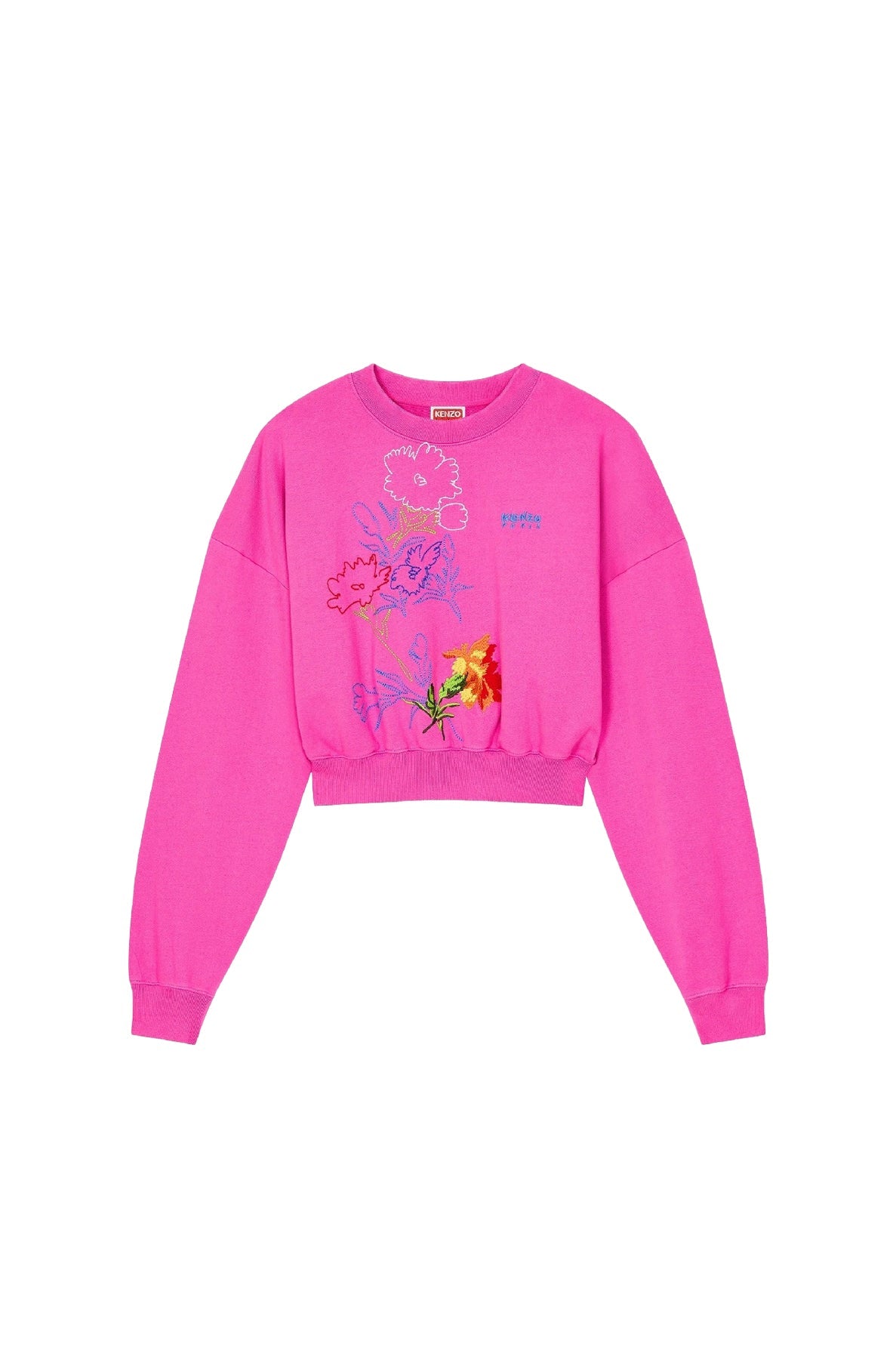 Drawn Flowers Cropped Sweat