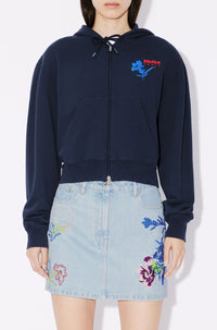 Drawn Flowers Zip-Up Hoodie