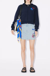 Drawn Flowers Zip-Up Hoodie
