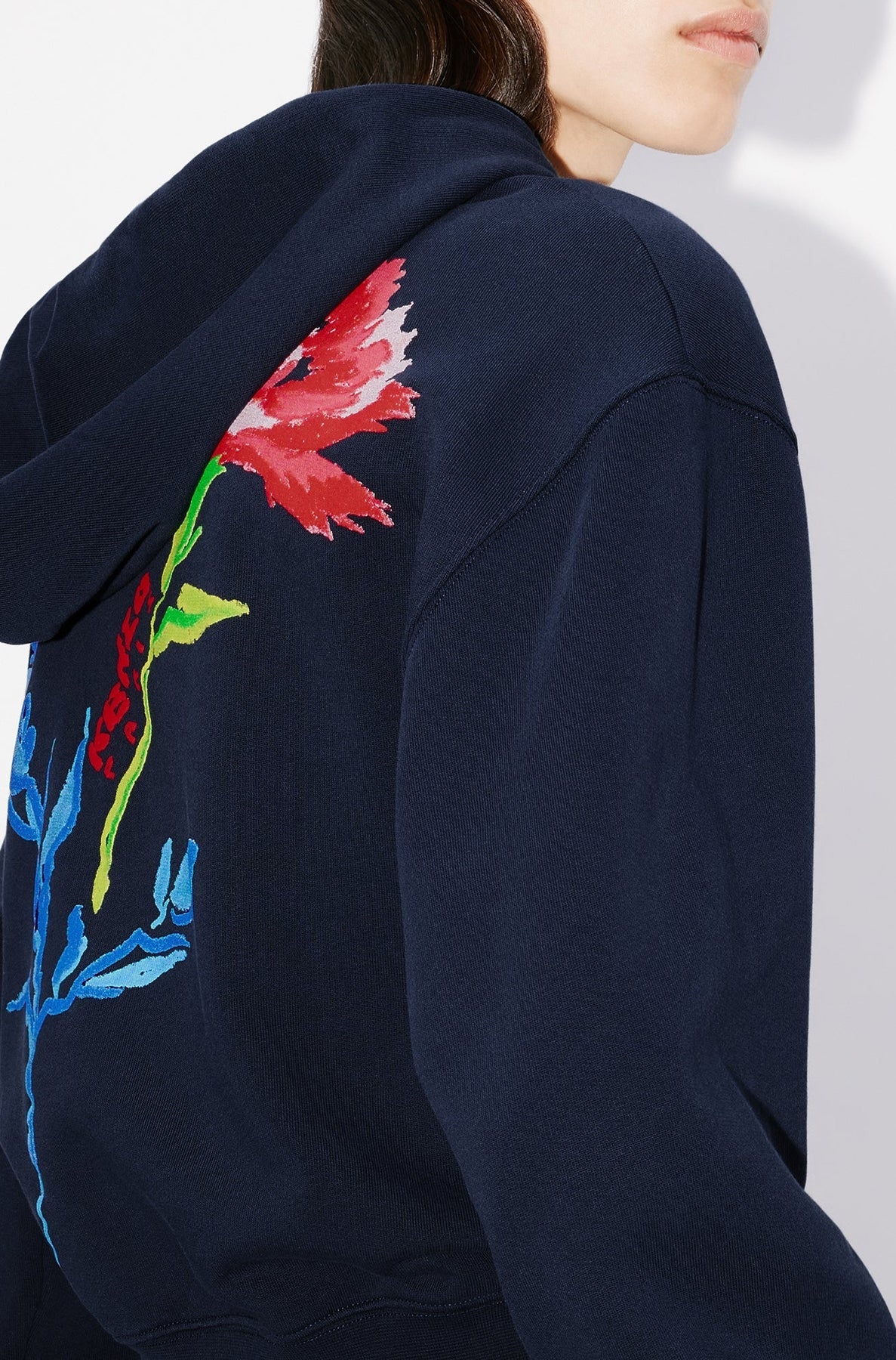 Drawn Flowers Zip-Up Hoodie