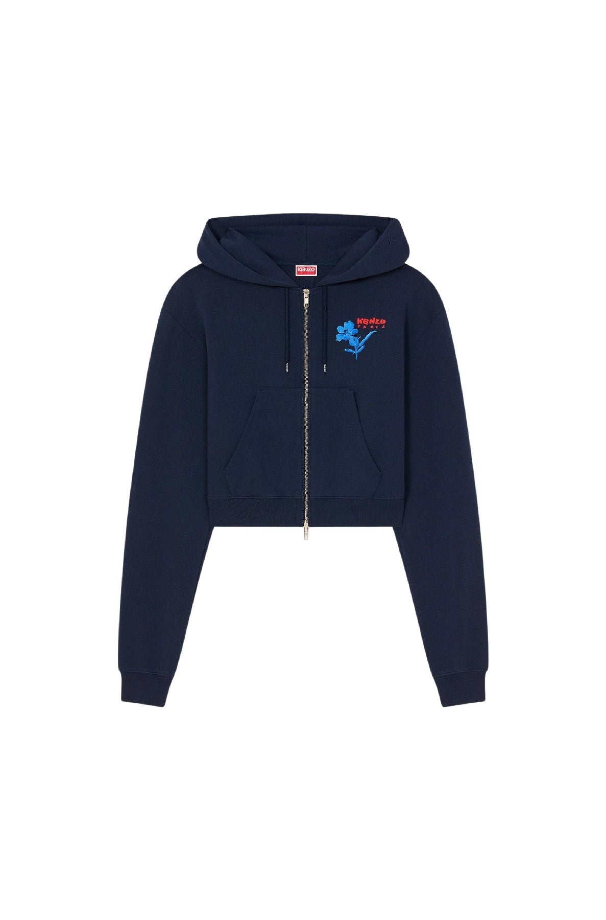 Drawn Flowers Zip-Up Hoodie