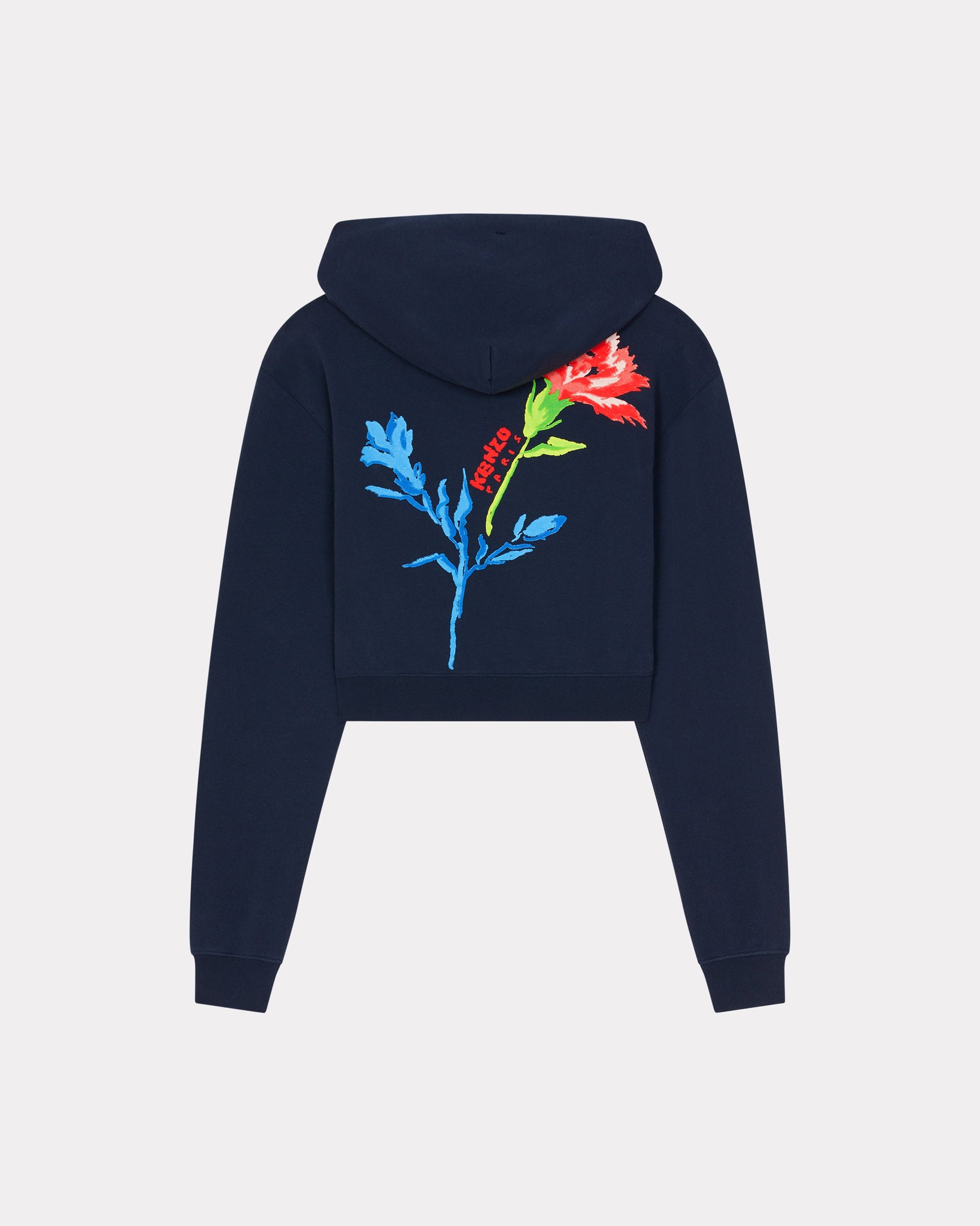 Drawn Flowers Zip-Up Hoodie