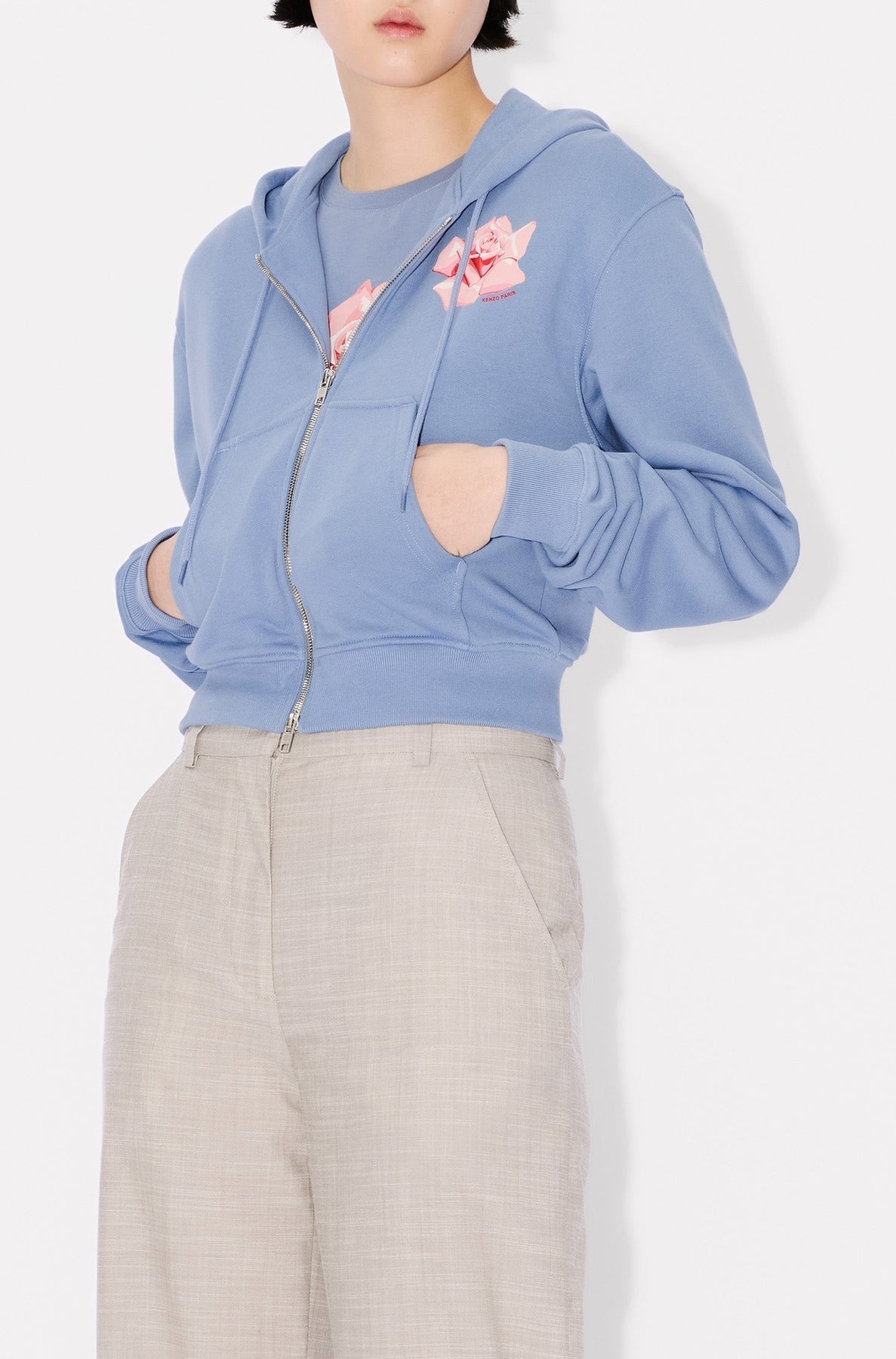 Kenzo Rose Zip Up Hoodie