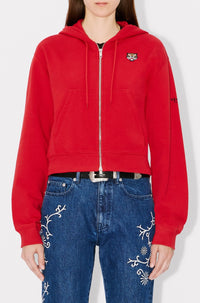 Sweatshirt à capuche zippé brodé Lucky Tiger - Cherry