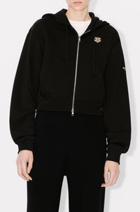 Sweatshirt à capuche zippé brodé Lucky Tiger - Black