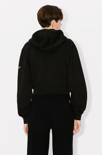 Sweatshirt à capuche zippé brodé Lucky Tiger - Black