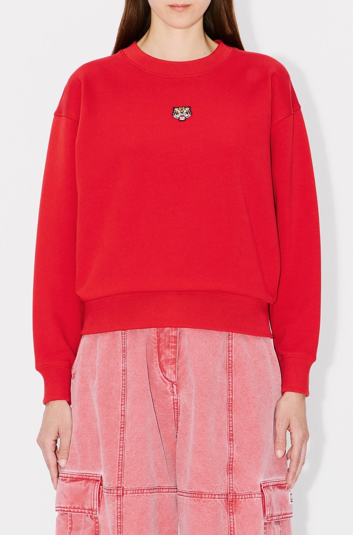 Lucky Tiger embroidered sweatshirt - Cherry