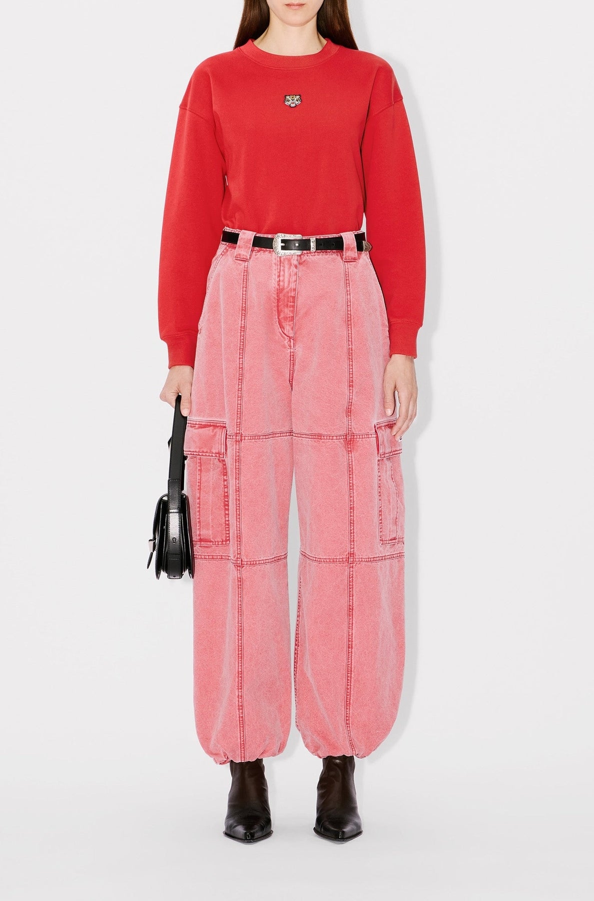 Lucky Tiger embroidered sweatshirt - Cherry