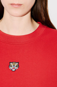 Lucky Tiger embroidered sweatshirt - Cherry