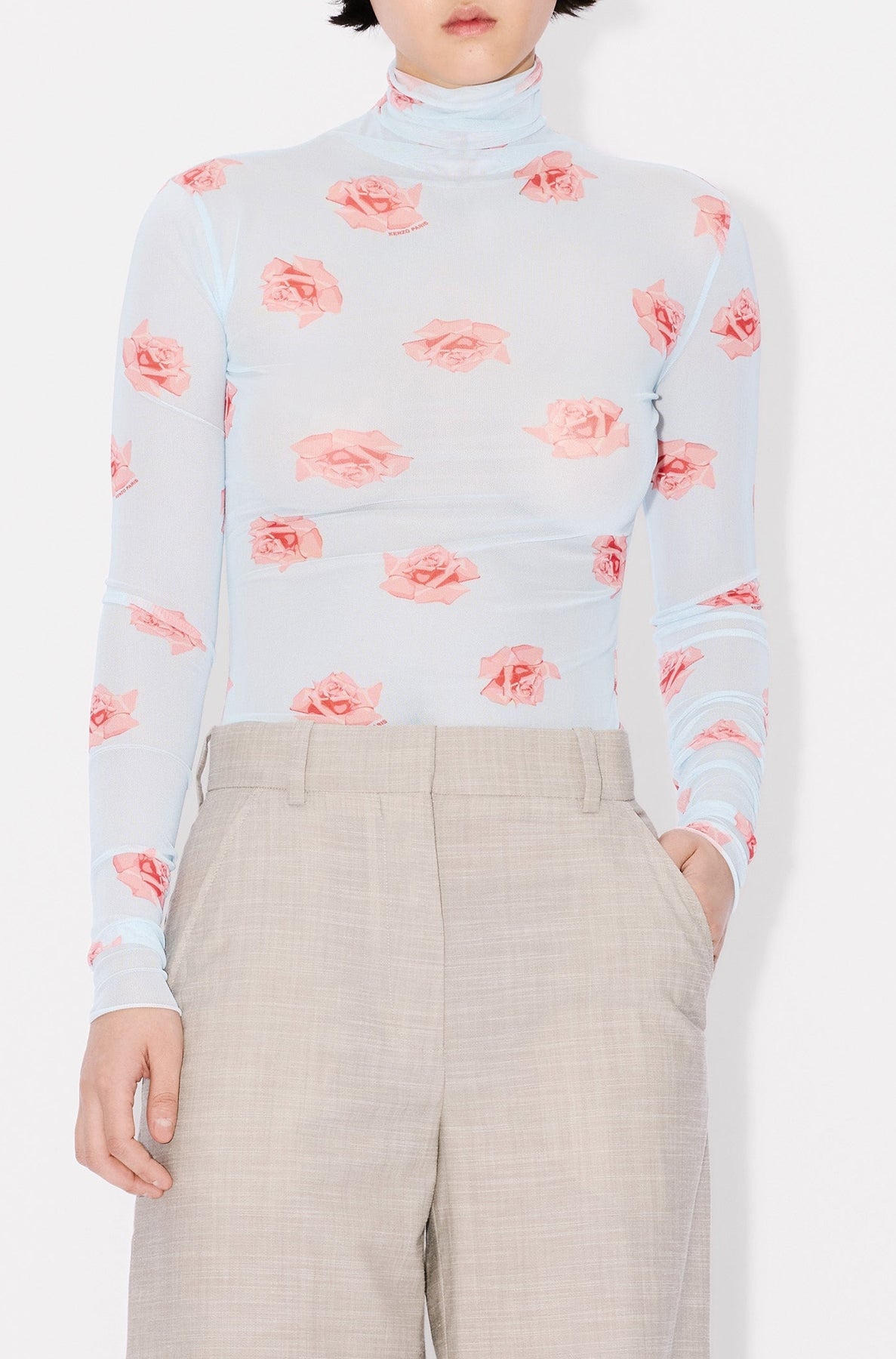 Kenzo Rose Turtleneck Top