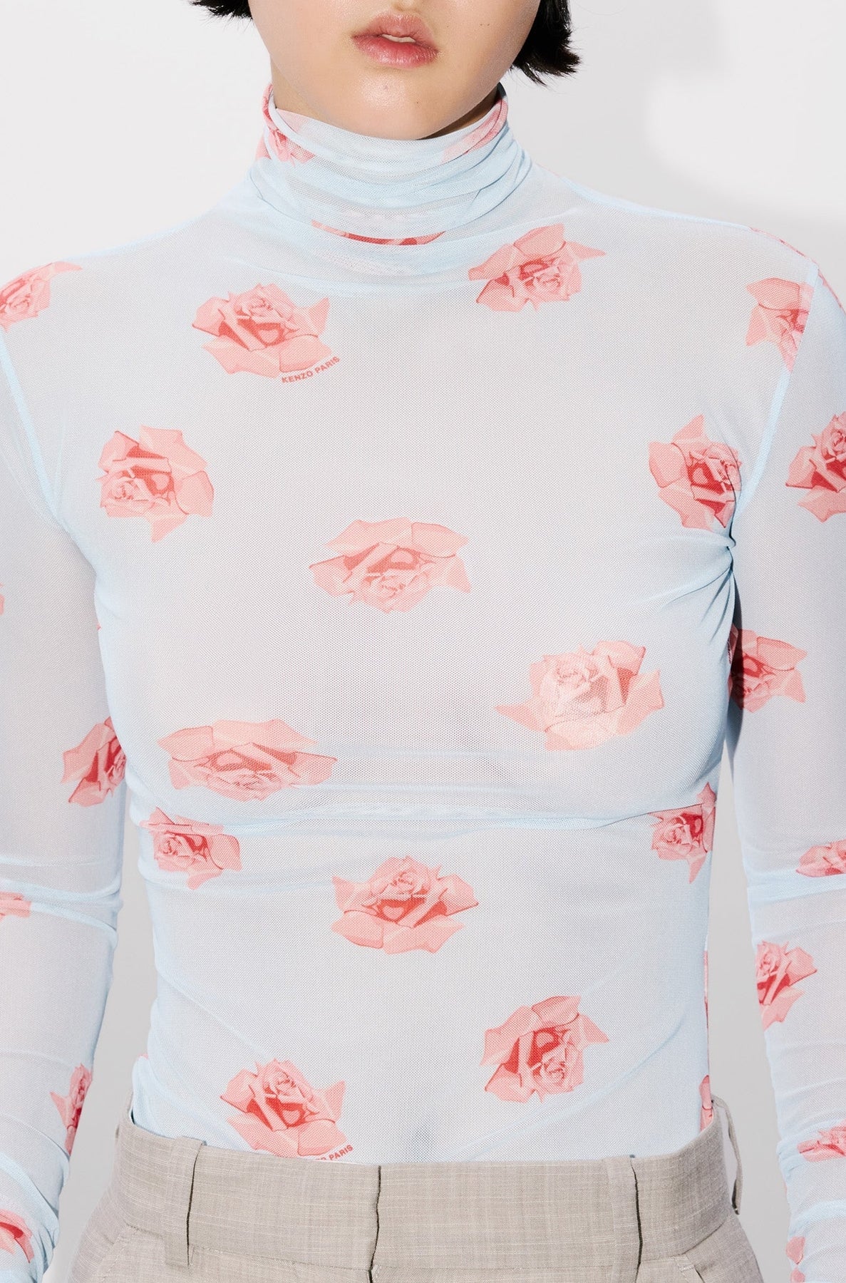 Kenzo Rose Turtleneck Top