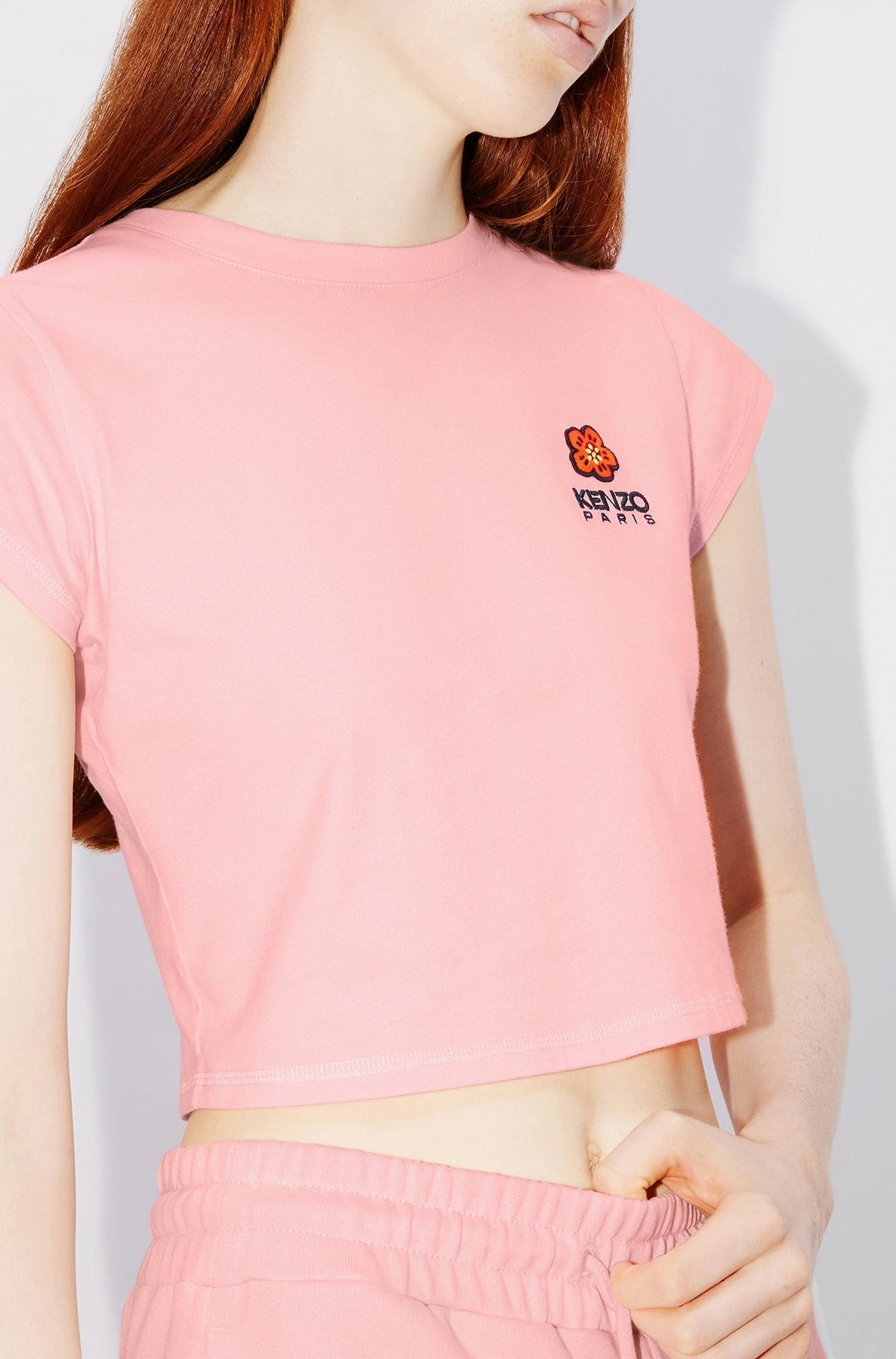 T-shirt court brodé Boke Flower - Faded Pink