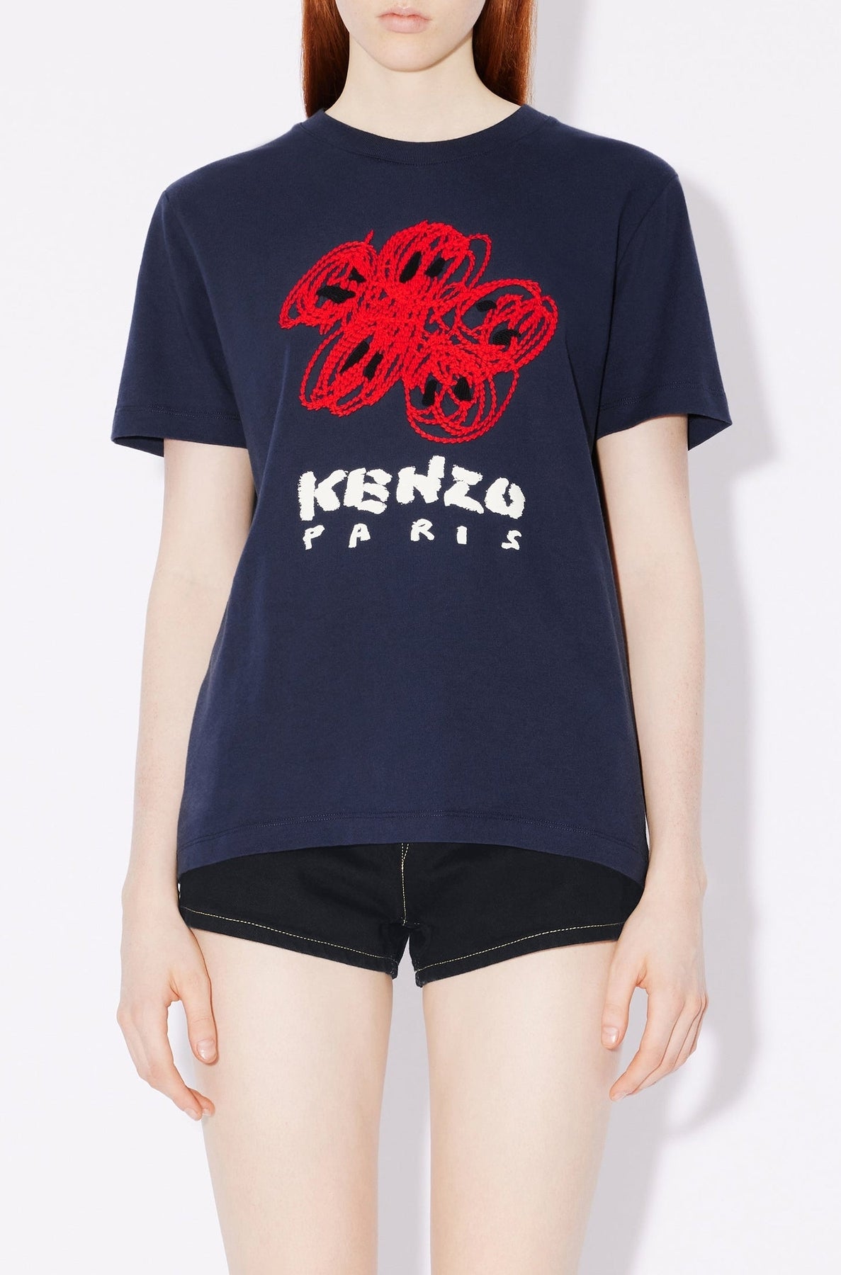 T-shirt loose brodé Kenzo Drawn Varsity - Midnight Blue