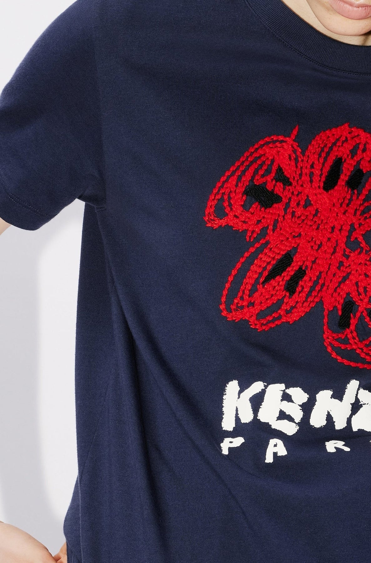 T-shirt loose brodé Kenzo Drawn Varsity - Midnight Blue