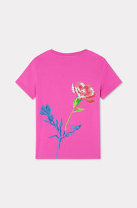 Kenzo Drawn Flowers T-shirt - Deep Fuschia