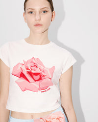 Kenzo Rose Cropped T-Shirt