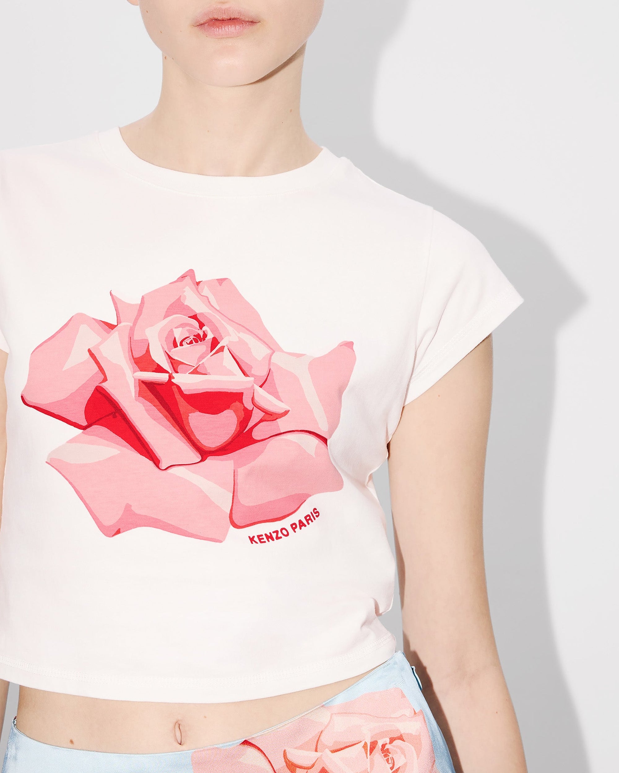 Kenzo Rose Cropped T-Shirt