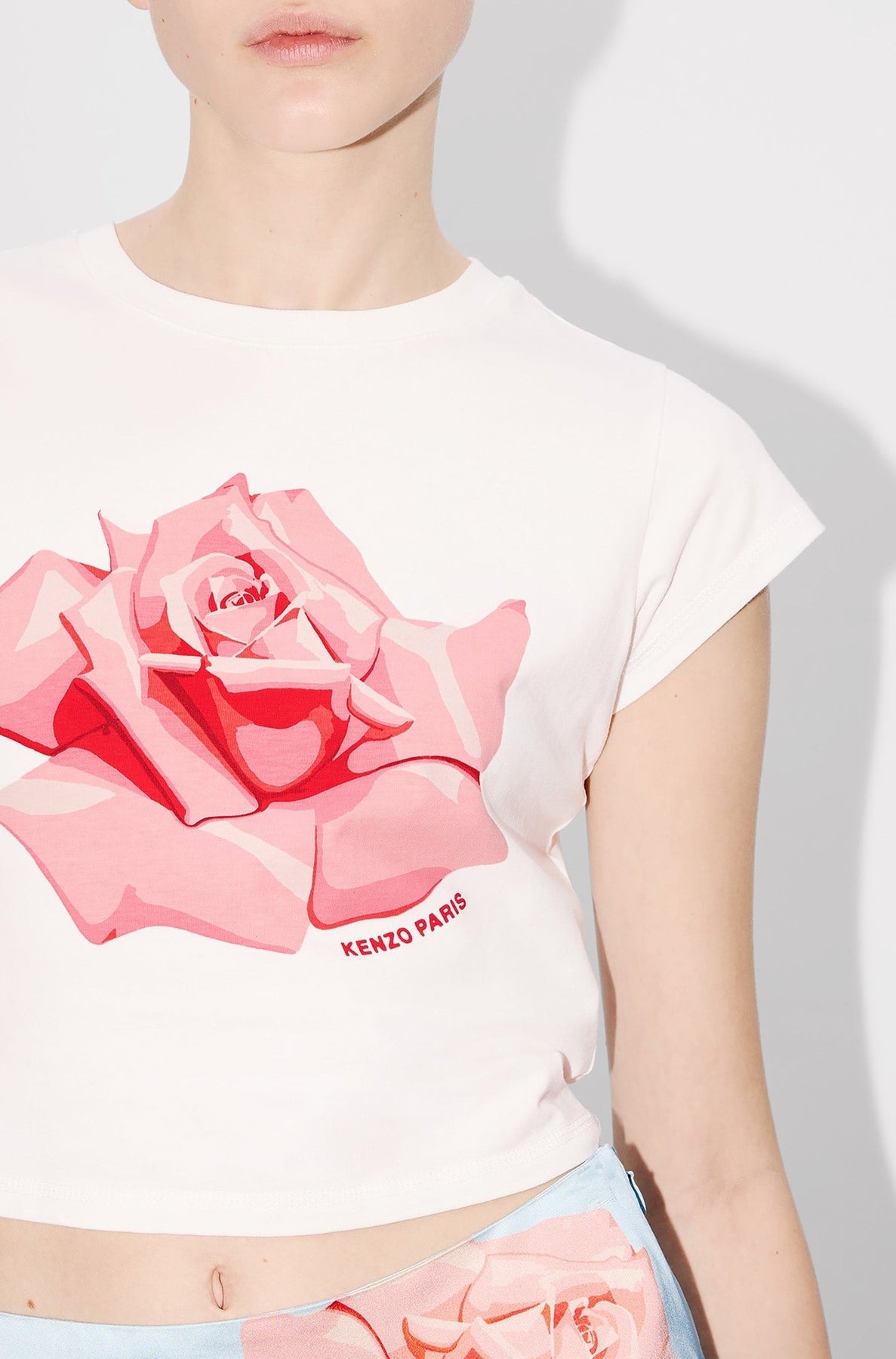 T-shirt court Kenzo Rose - Off White