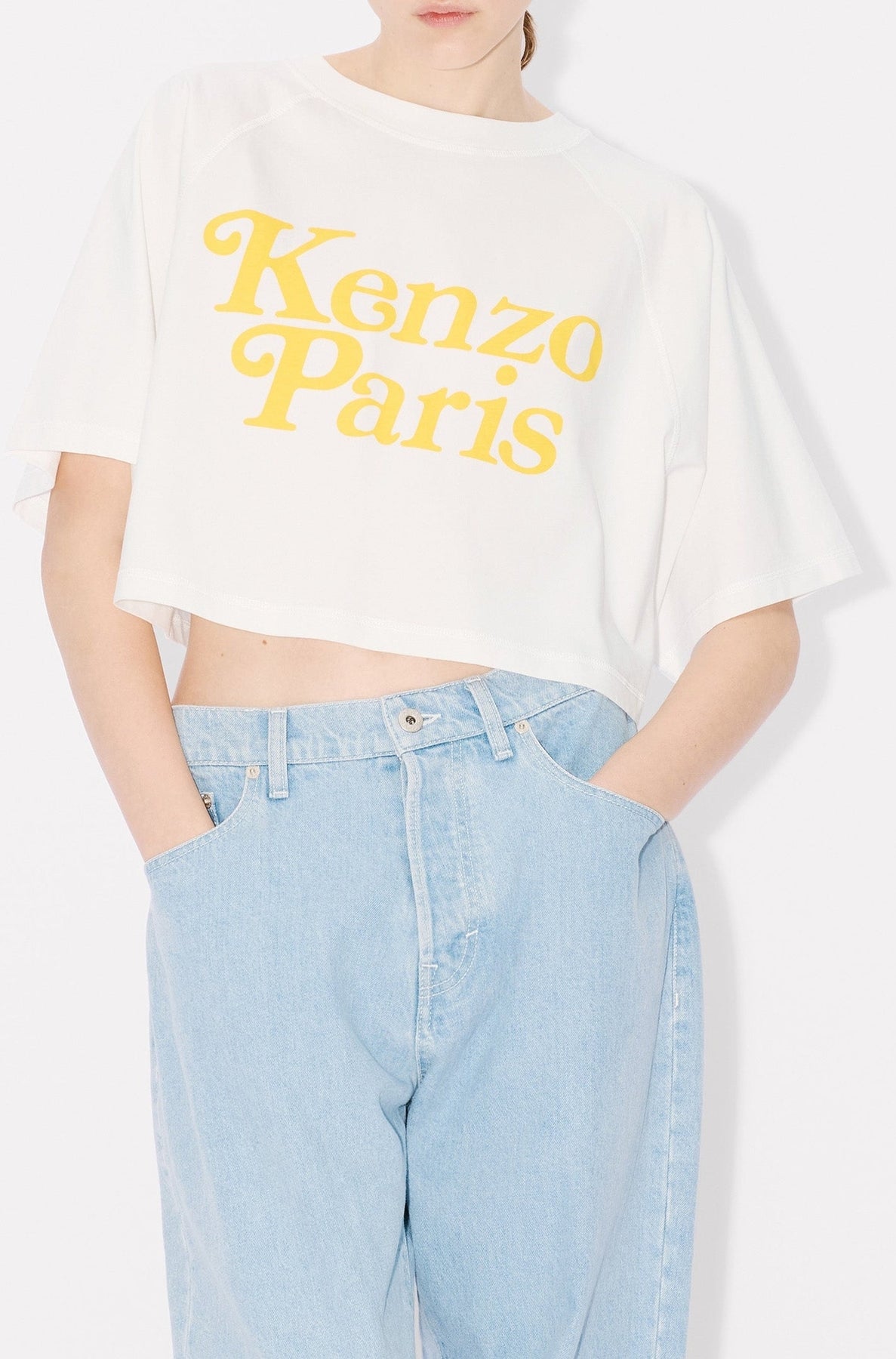 Boxy cropped T-shirt Kenzo by Verdy - Off White
