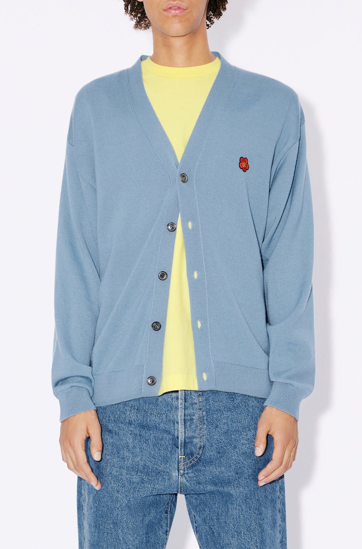 Cardigan brodé Boke Flower en laine - Blue