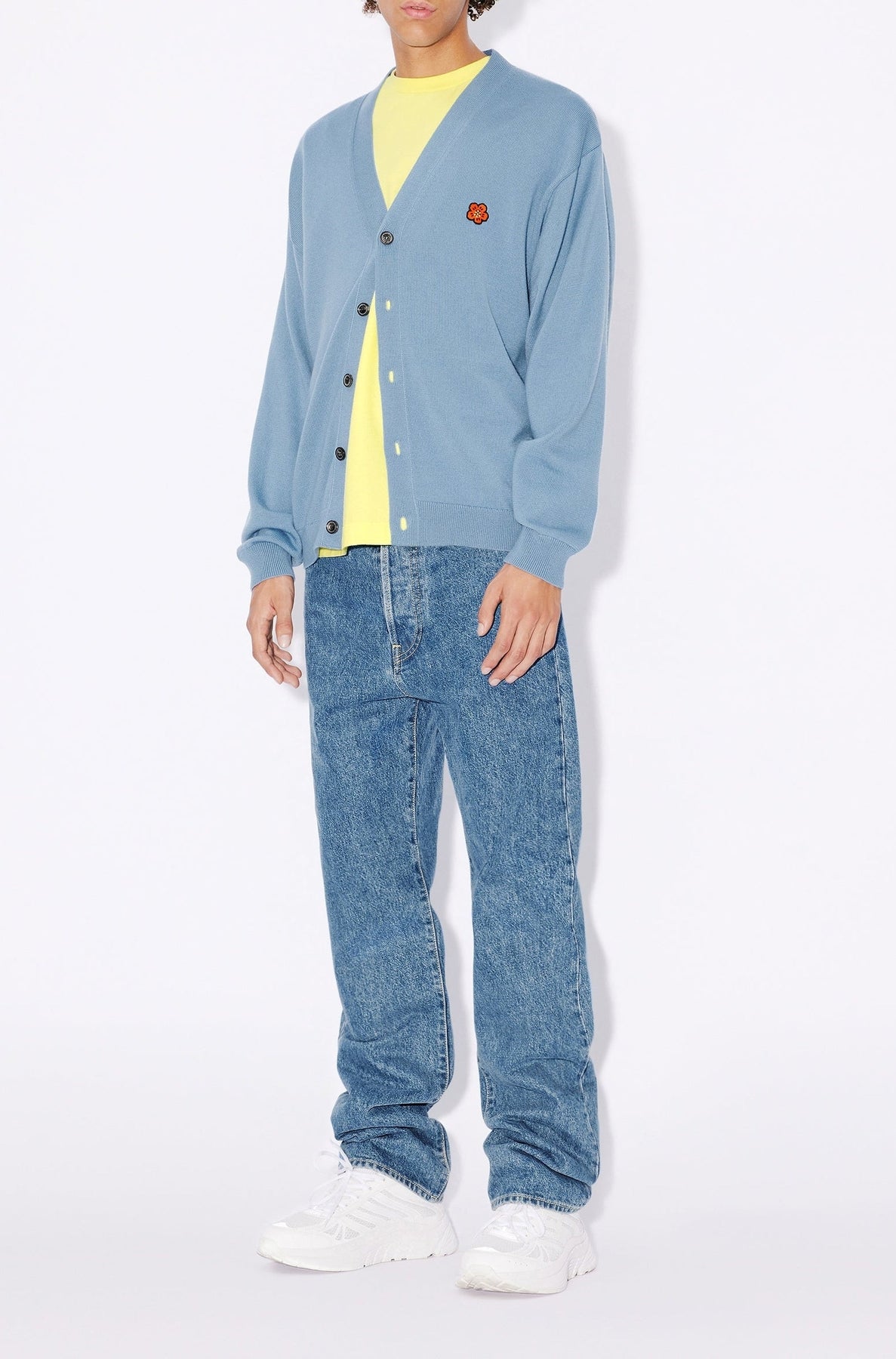 Cardigan brodé Boke Flower en laine - Blue