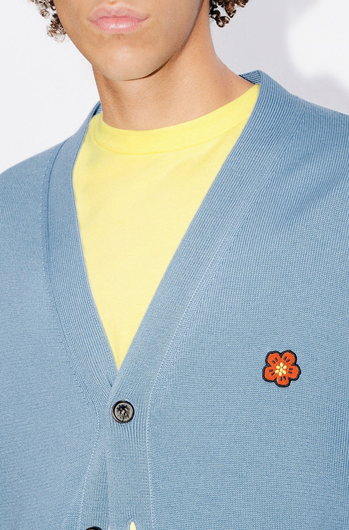 Cardigan brodé Boke Flower en laine - Blue