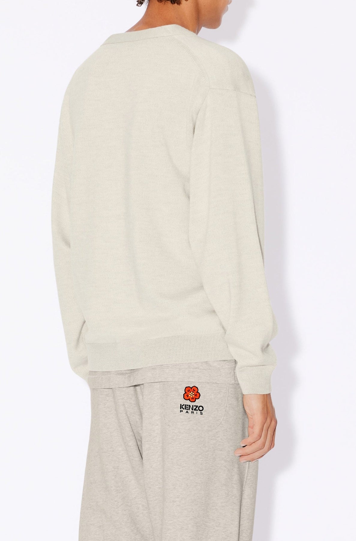 Cardigan brodé Boke Flower en laine - Pale Grey