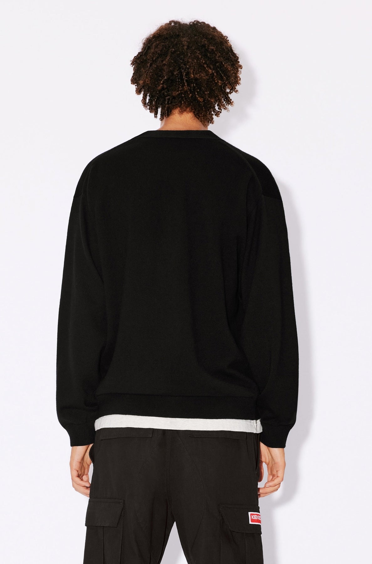 Cardigan brodé Boke Flower en laine - Black