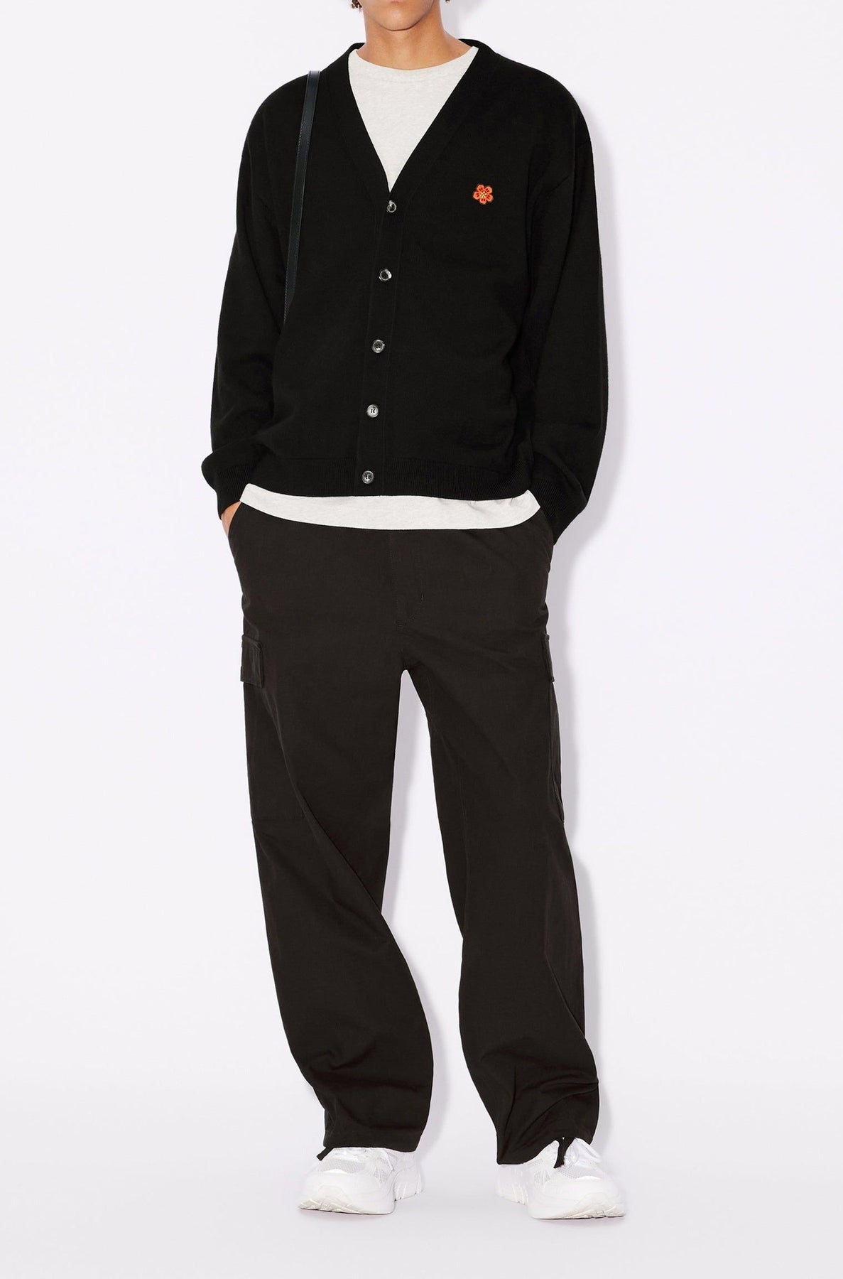Cardigan brodé Boke Flower en laine - Black