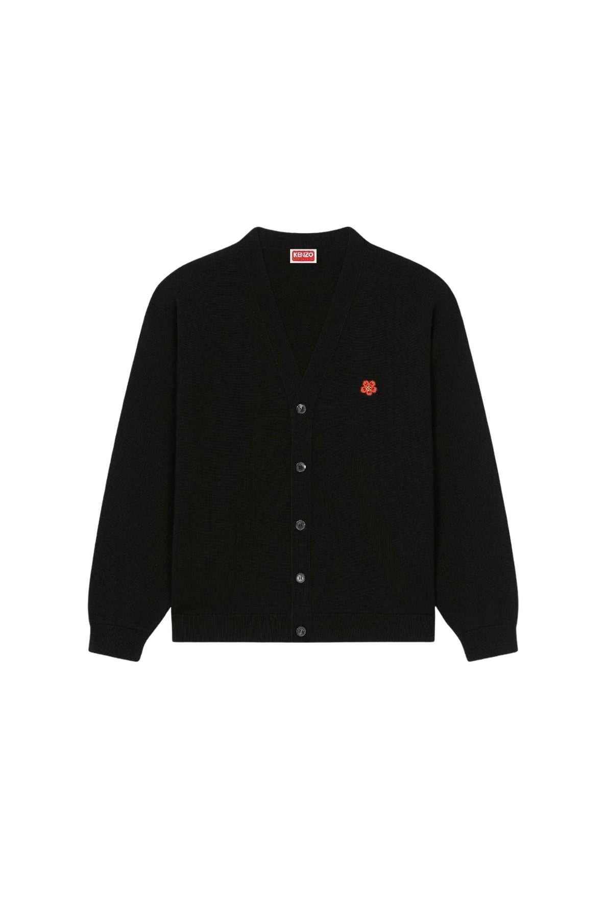 Cardigan brodé Boke Flower en laine - Black