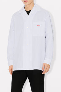 Chemise hawaïenne oversize à rayures - Light Blue