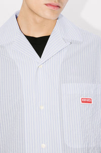 Chemise hawaïenne oversize à rayures - Light Blue
