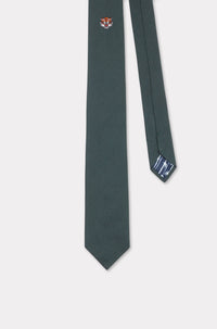 Lucky Tiger silk tie - Dark Khaki