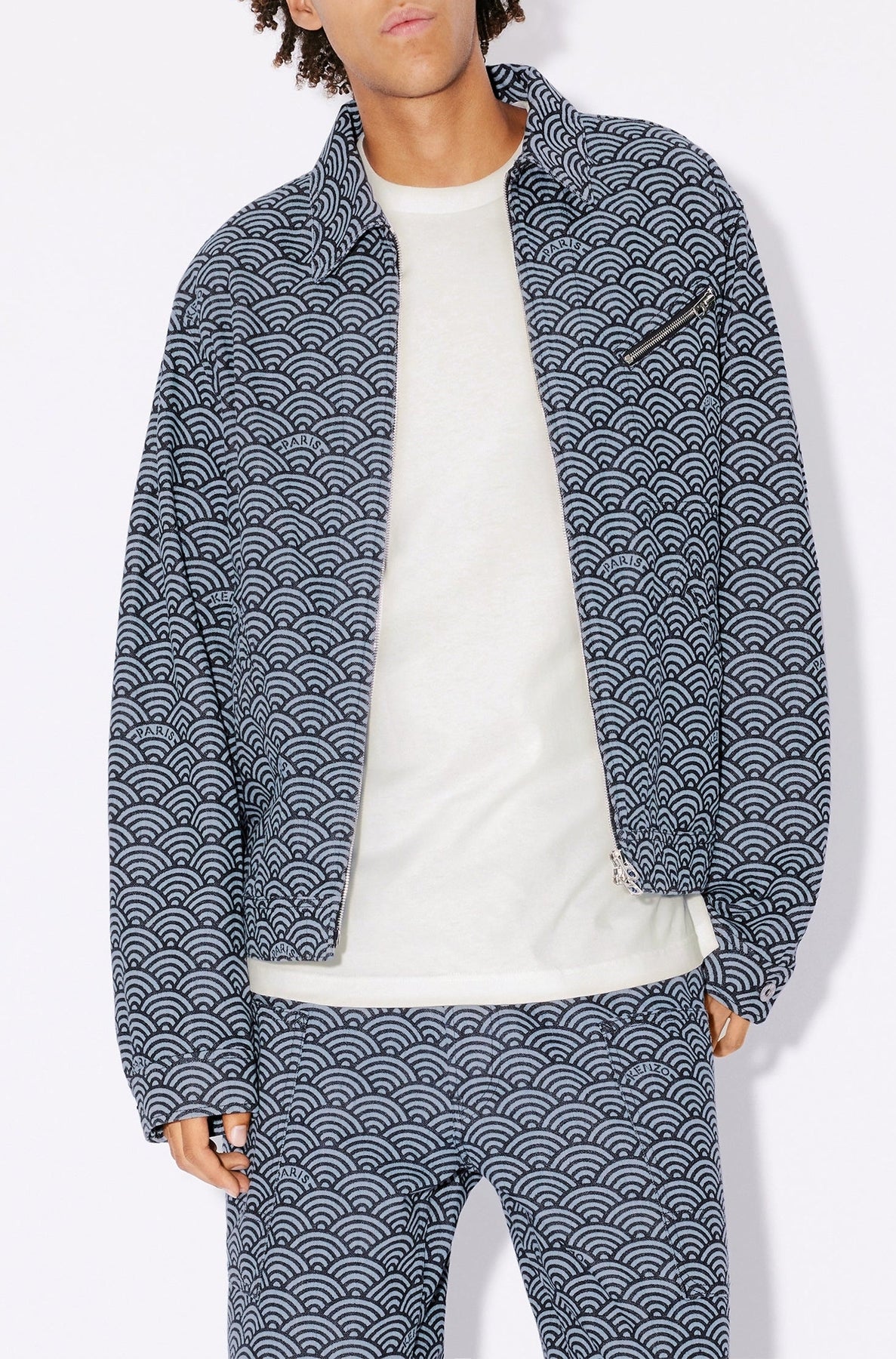 Kenzo Seigaiha Jacket - Rinse Blue Denim
