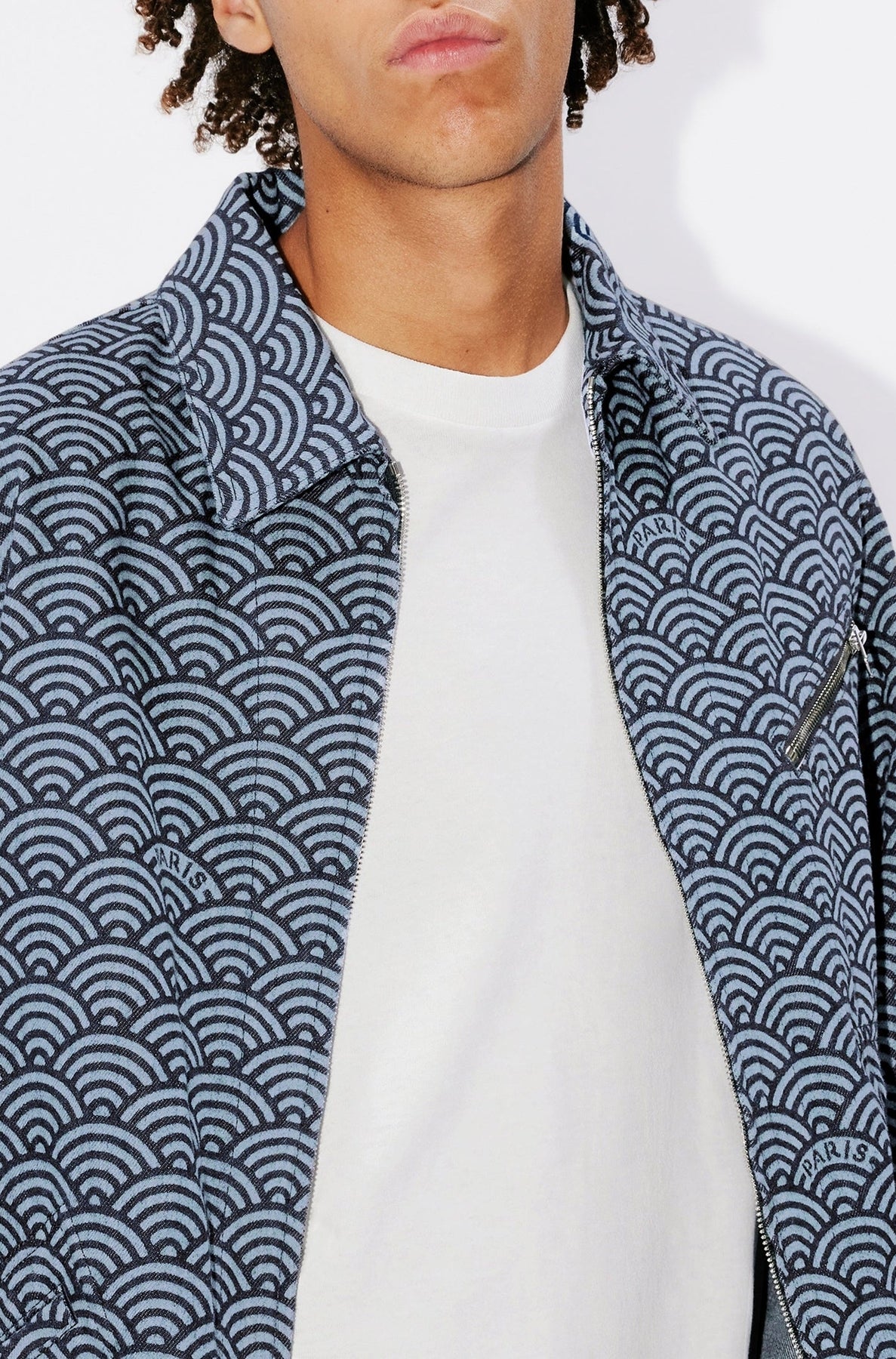 Kenzo Seigaiha Jacket - Rinse Blue Denim