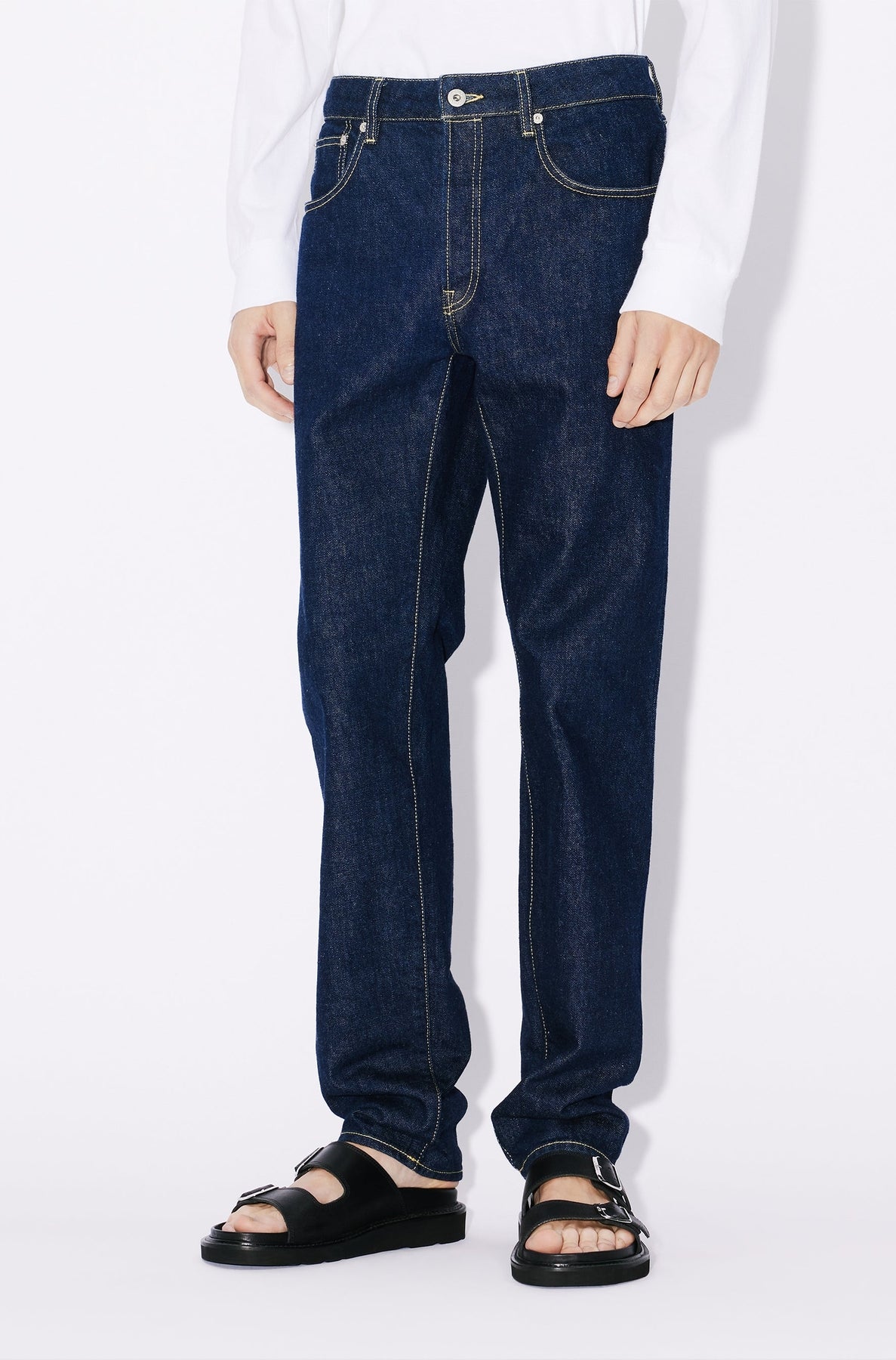Kenzo Creations embroidered Bara slim jeans in Japanese denim - Rinse Blue Denim