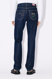 Kenzo Creations embroidered Bara slim jeans in Japanese denim - Rinse Blue Denim