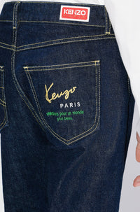 Kenzo Creations embroidered Bara slim jeans in Japanese denim - Rinse Blue Denim