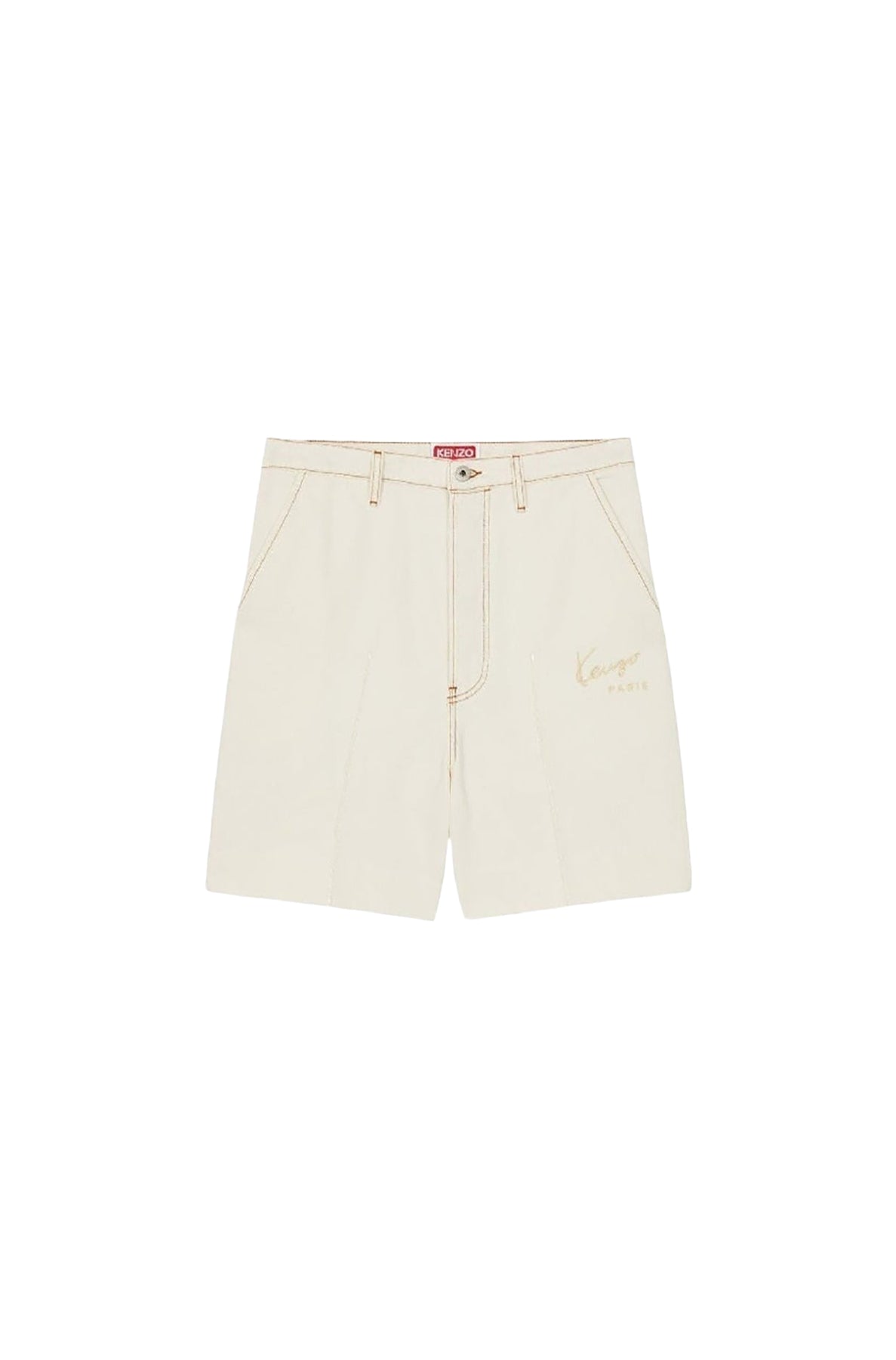 Kenzo Creations Straight Relax Shorts - Stone Bleached & White Denim