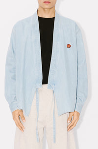 Kimono jacket - Stone Bleached Blue Denim