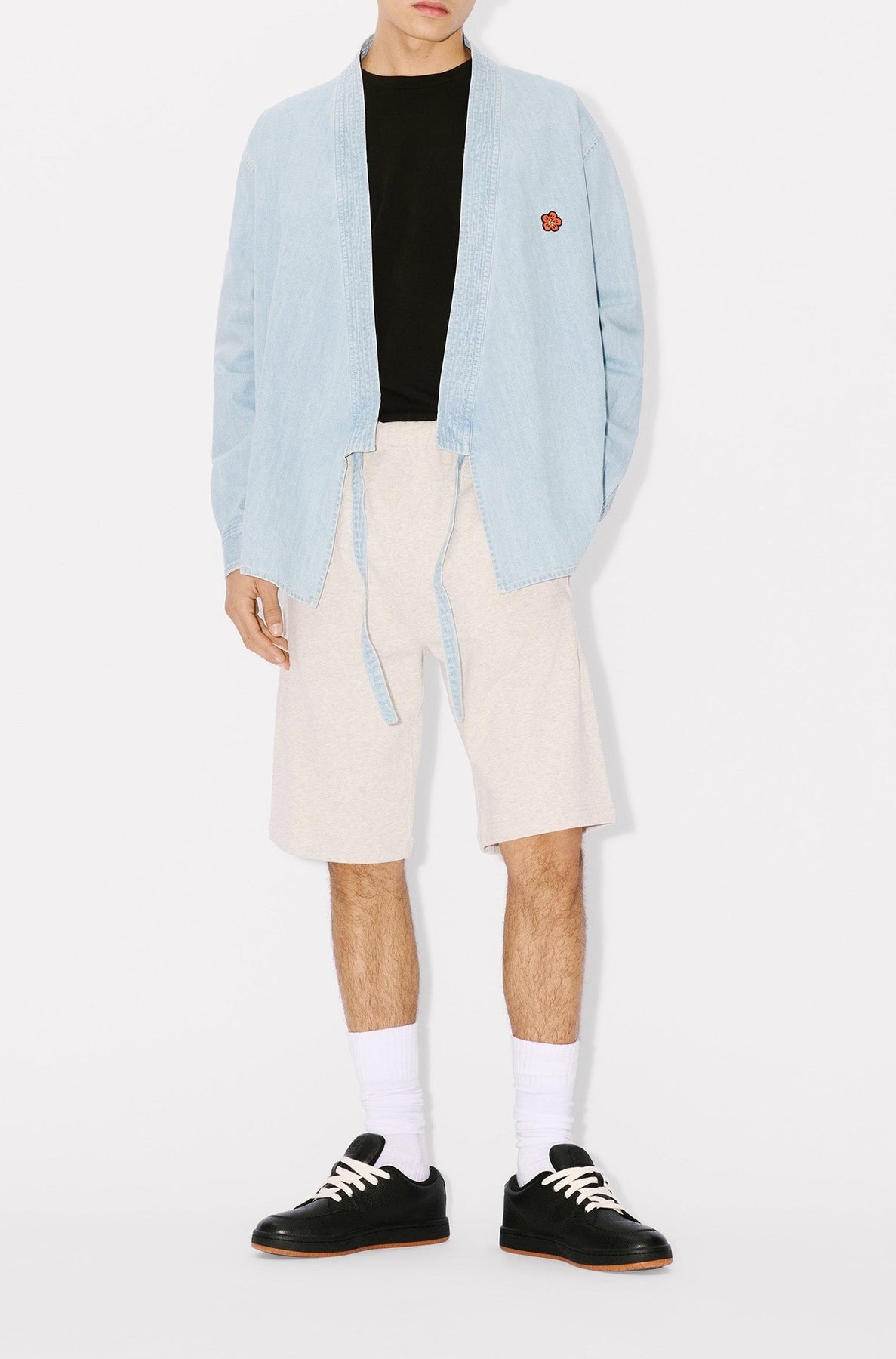 Kimono jacket - Stone Bleached Blue Denim