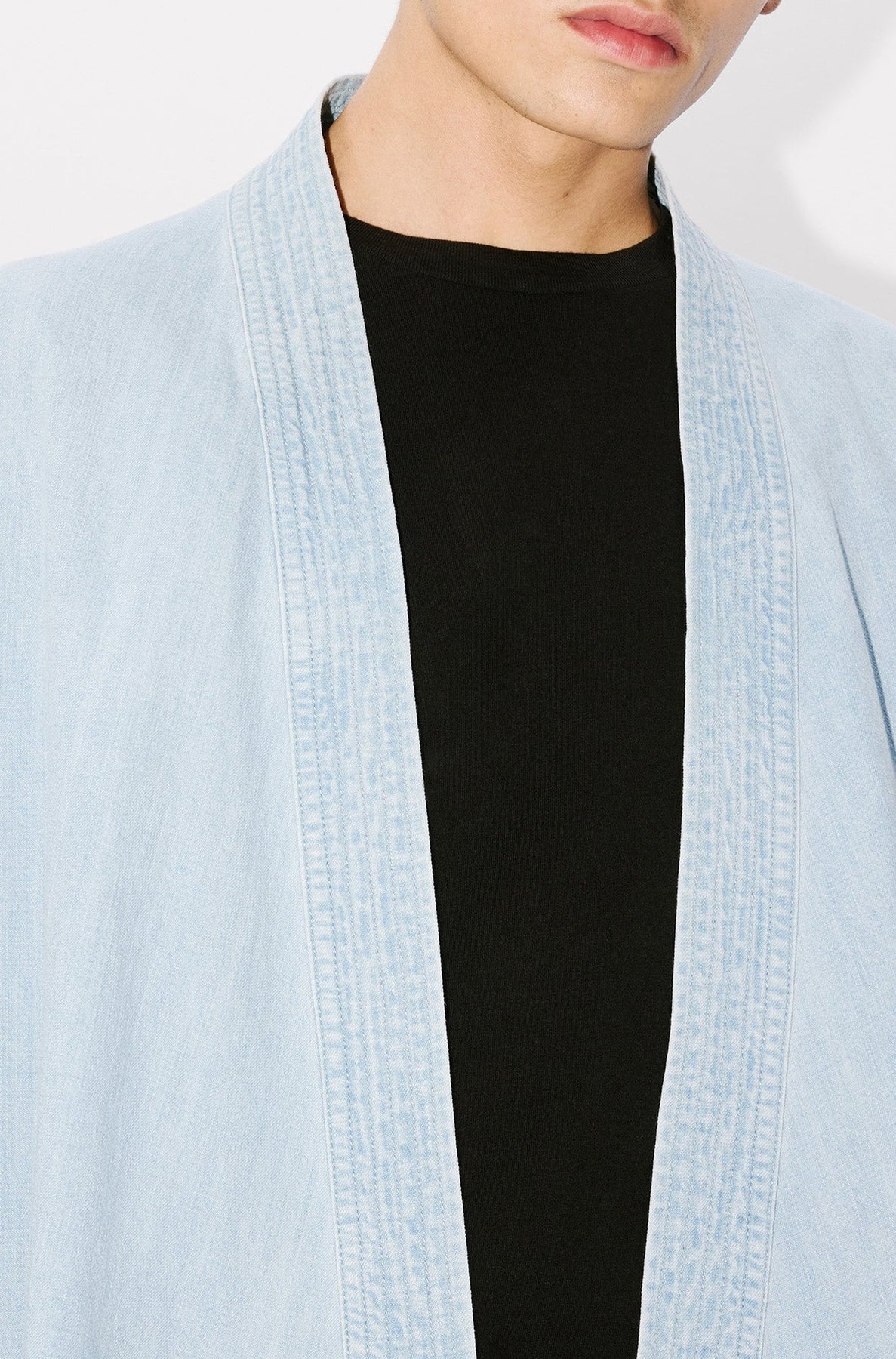 Kimono jacket - Stone Bleached Blue Denim