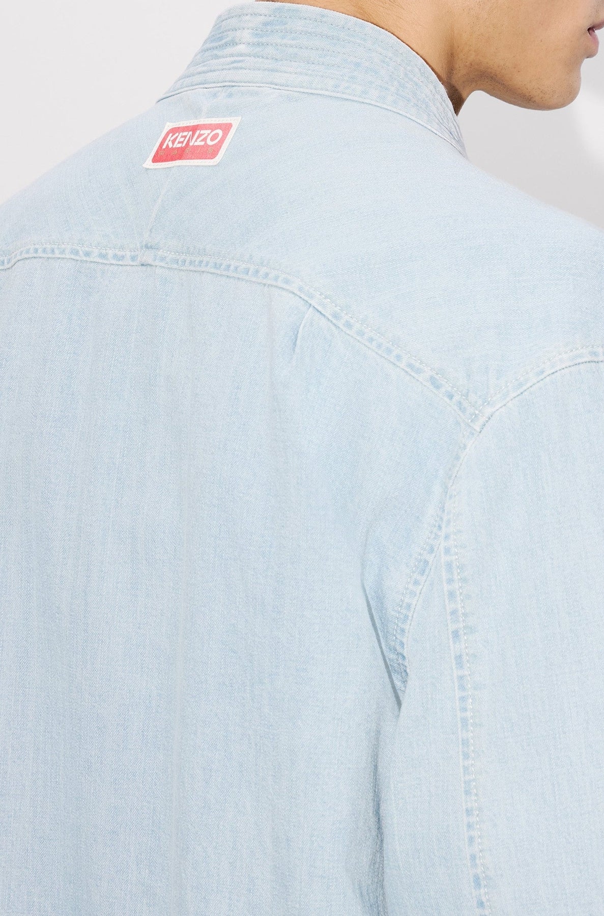 Kimono jacket - Stone Bleached Blue Denim