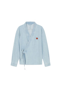 Kimono jacket - Stone Bleached Blue Denim