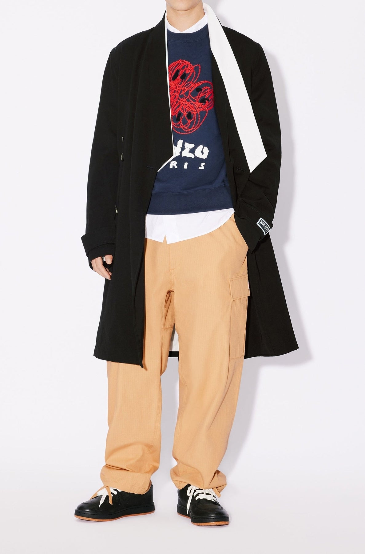 Manteau kimono en laine - Black