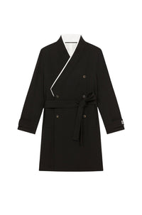 Manteau kimono en laine - Black